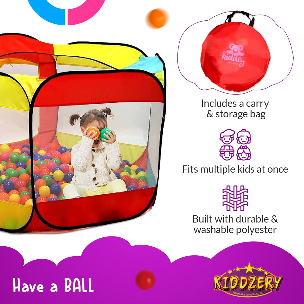 Kiddey ball pit large base 50x30 with 56-inch height for spacious play.