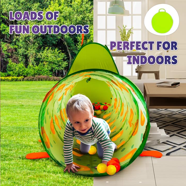 Kiddey Caterpillar tent used outdoors for versatile play.
