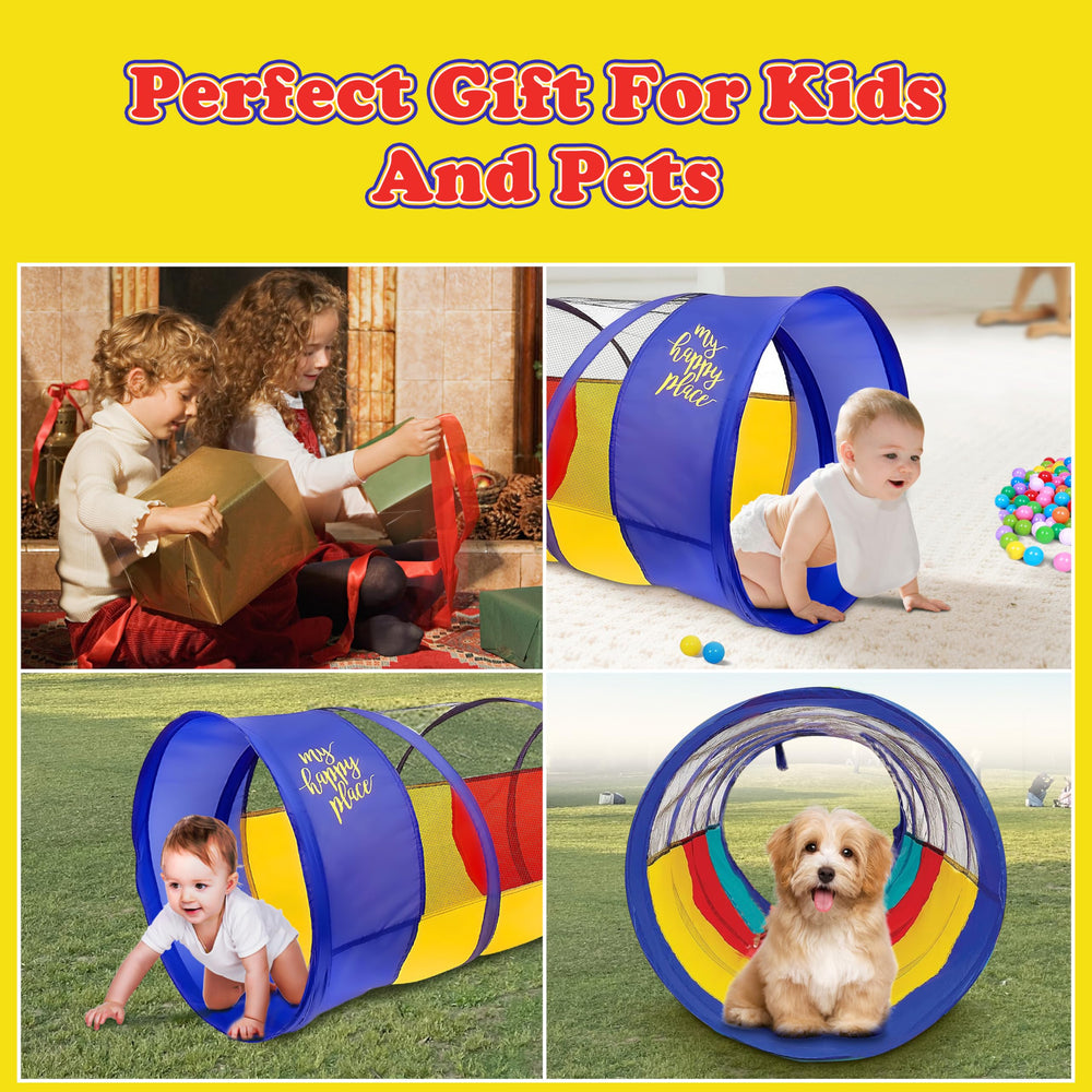 Kiddey dog tunnel helps small pets feel included during adventures.