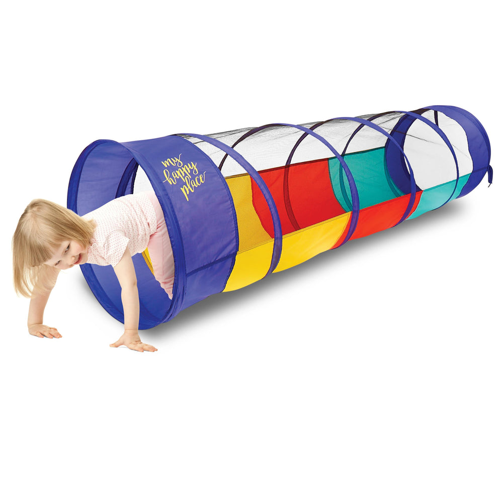 Kiddey play tunnel with see-through sides for engaging indoor and outdoor exploration.