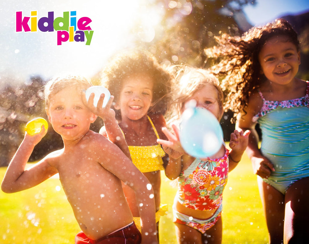 Kiddie Play backyard splash setup for outdoor water fun.