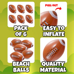 KiddieLoot easy-inflate football beach balls ideal for quick setup at parties and backyard fun.