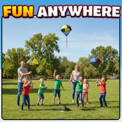 KiddieLoot parachute toy with durable nylon canopy, built for repeated play.