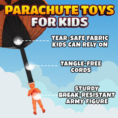 KiddieLoot parachute toy in yellow, great as party favors and gifts.