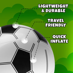 Reinforced seams help air stay longer on KiddieLoot soccer ball.