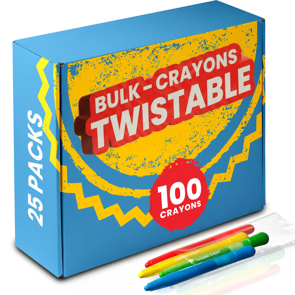 KiddieLoot twistable crayons bulk 100-pack offers mess-free coloring for classrooms