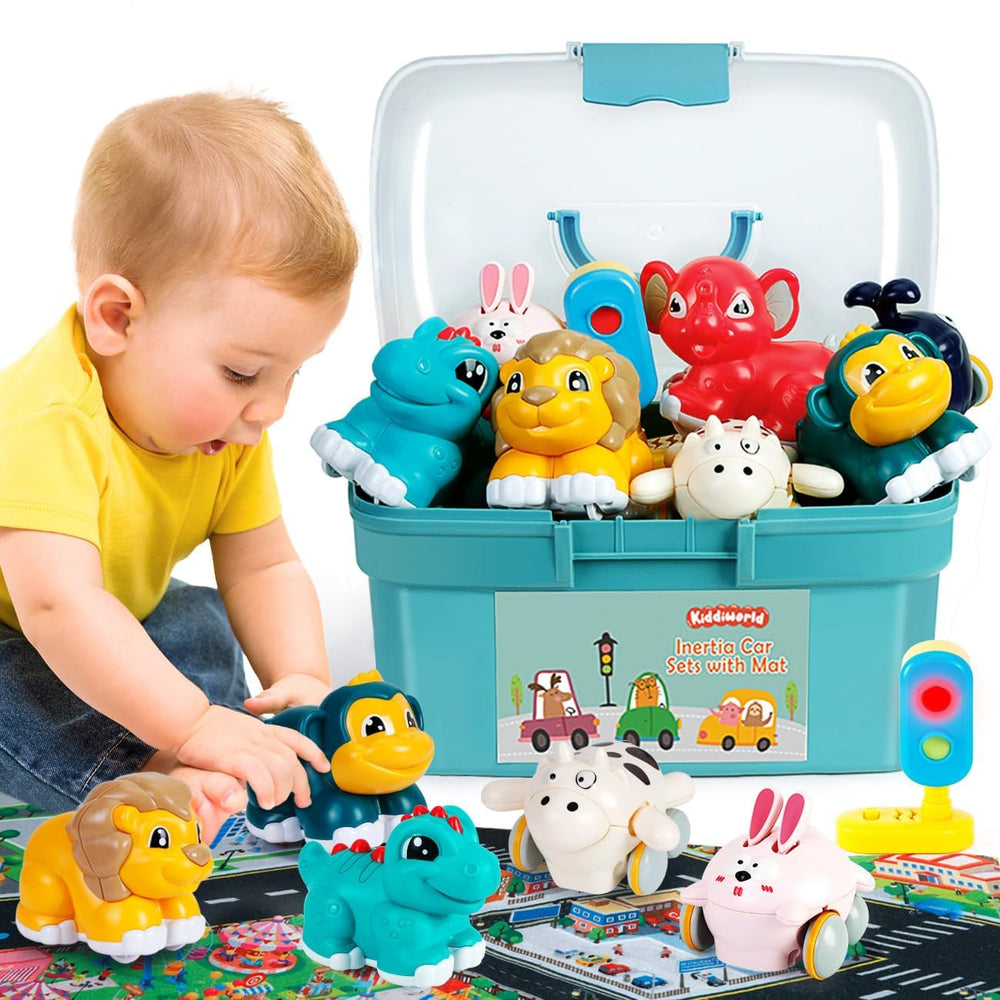 Kiddiworld dinosaur animal car on play mat promotes imaginative play