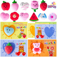 KIDDOKIDS Valentine card with heart mochi for exchanges.