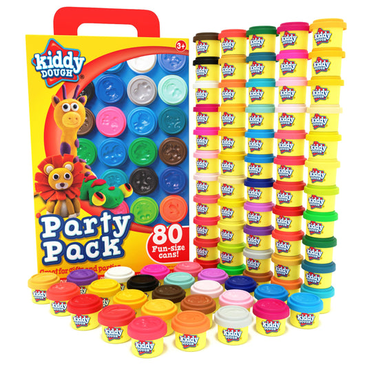 Kiddy Dough Party Pack: eighty containers ready for creative play and party fun.