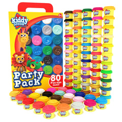 Kiddy Dough Party Pack: eighty containers ready for creative play and party fun.