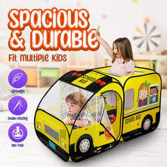 Kiddzery toddler-friendly bus tent makes a versatile gift for playtime and daycares.