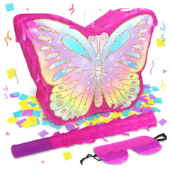 KiDEPOCH butterfly pinata with colorful paper design for butterfly-themed party decor.