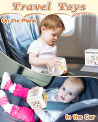 Kidific 6-in-1 Busy Cube open-close drawer supports fine motor skills.