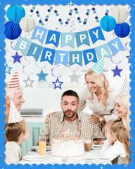 Kidific blue circle dot garland creates a playful focal point