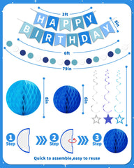 Kidific blue star swirl streamers bring dynamic movement to celebrations