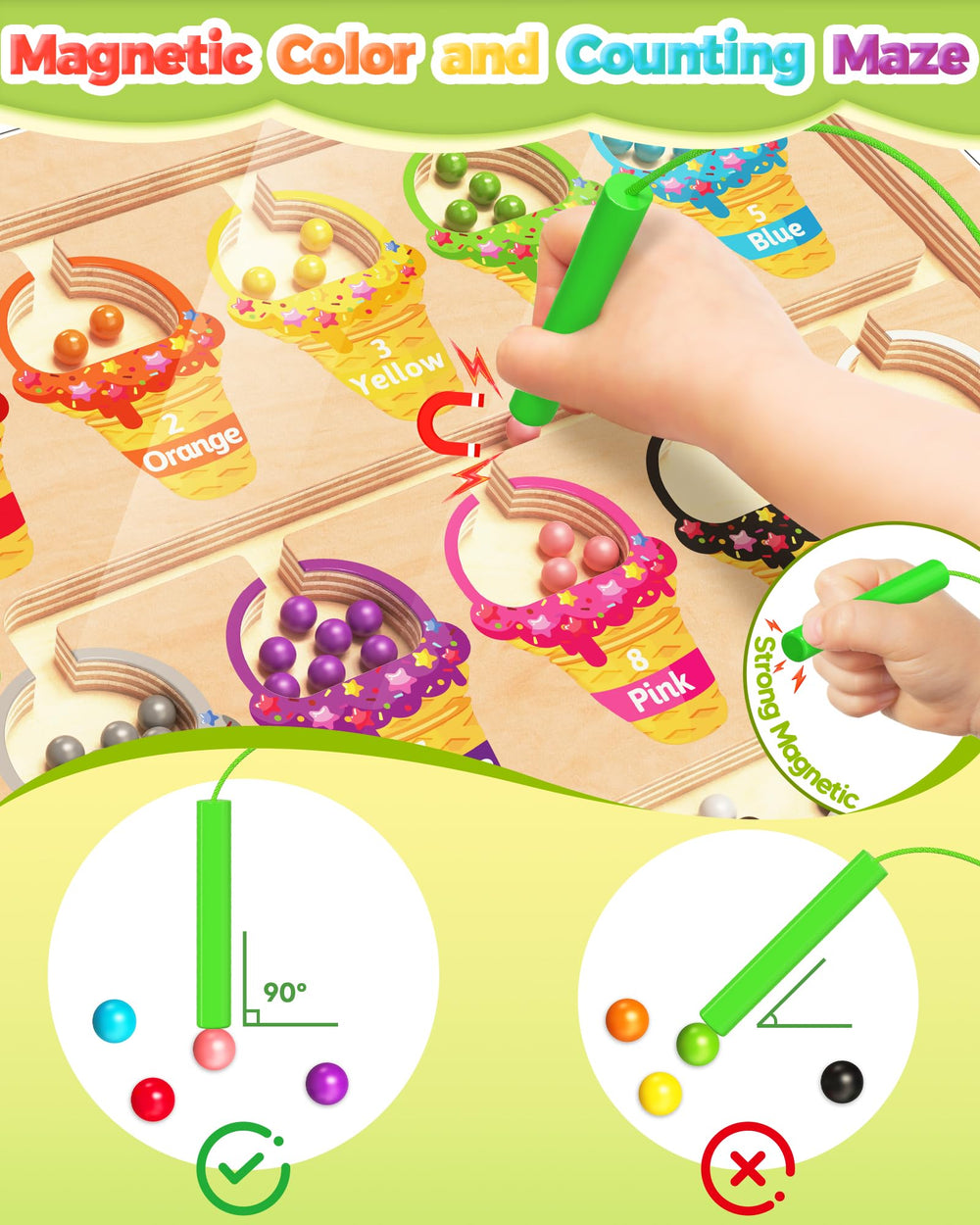 Kidific magnetic pen and beads enable precise tracking and dexterity