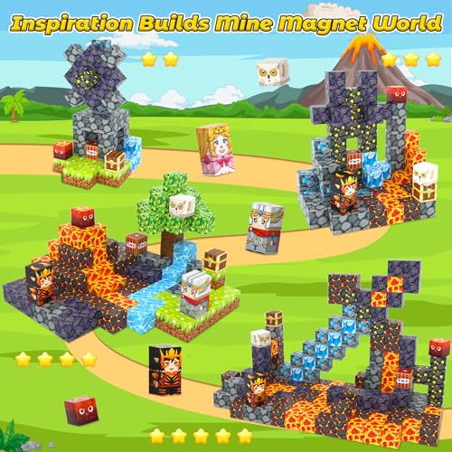 Kidiyee magnetic blocks lava kingdom encourages creativity and collaborative building with family.