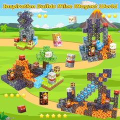 Kidiyee magnetic blocks lava kingdom encourages creativity and collaborative building with family.