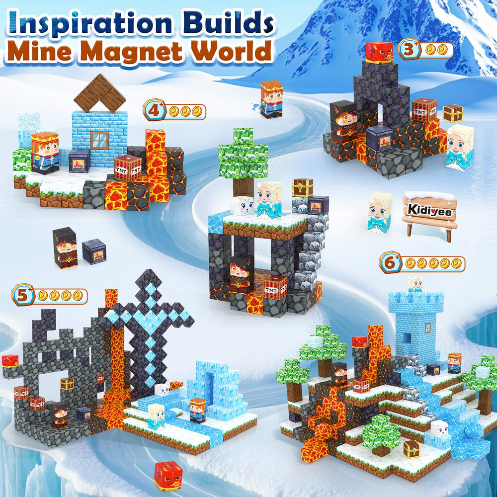 Kidiyee lava-world dragon scene demonstrates dynamic storytelling with magnets