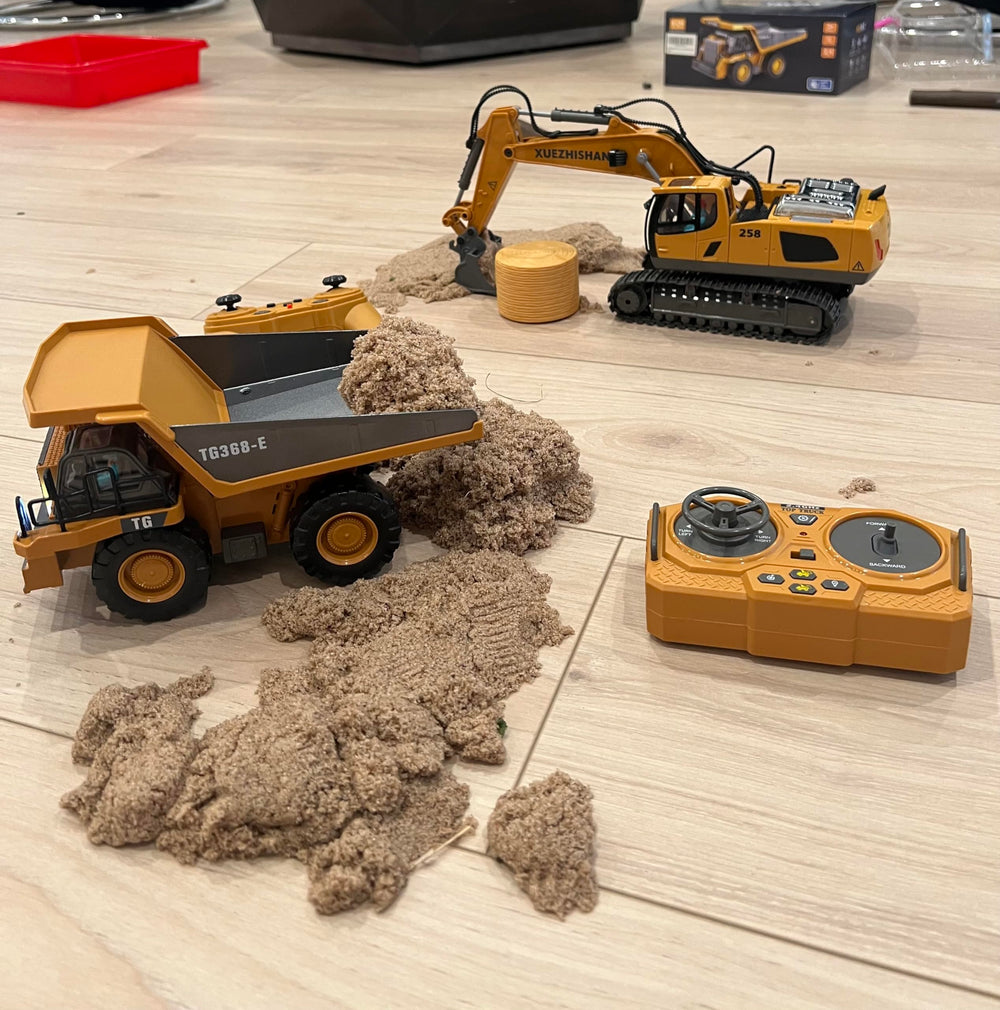 KIDMARKT bulldozer one-key demo button for quick showcases