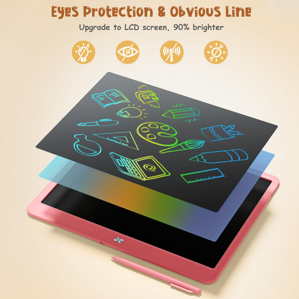 Kidopire pink education board supports spelling and math practice.
