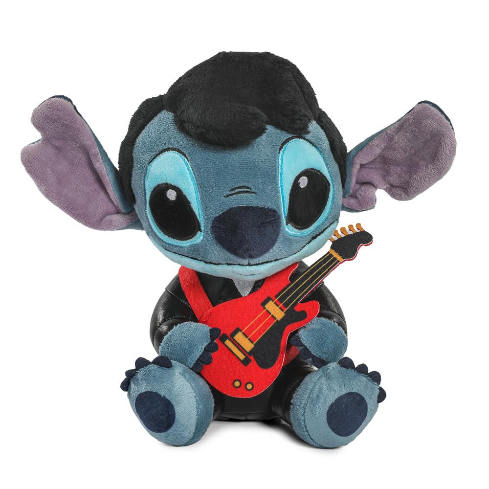 Kidrobot Disney Lilo Stitch Elvis plush front view, ideal for display and gifting