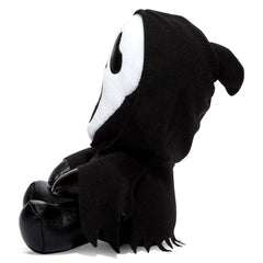 Officially licensed Ghost Face plush by Kidrobot, premium soft materials for display.