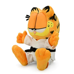 Kidrobot Karate Garfield GI Plush seated pose, perfect desk guardian for fans.