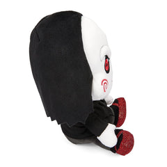 Kidrobot Saw Billy plush material close-up, soft texture noted