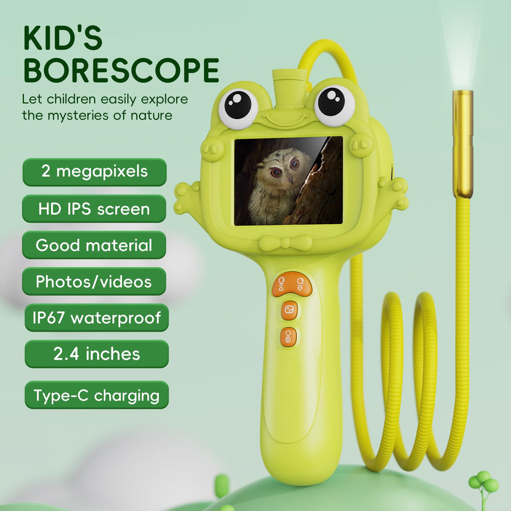 Kids Borescope 2-4-inch IPS display for clear viewing