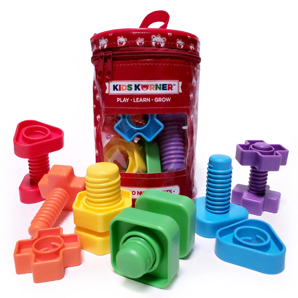 Kids Korner Jumbo Nuts and Bolts assembly play boosts fine motor skills