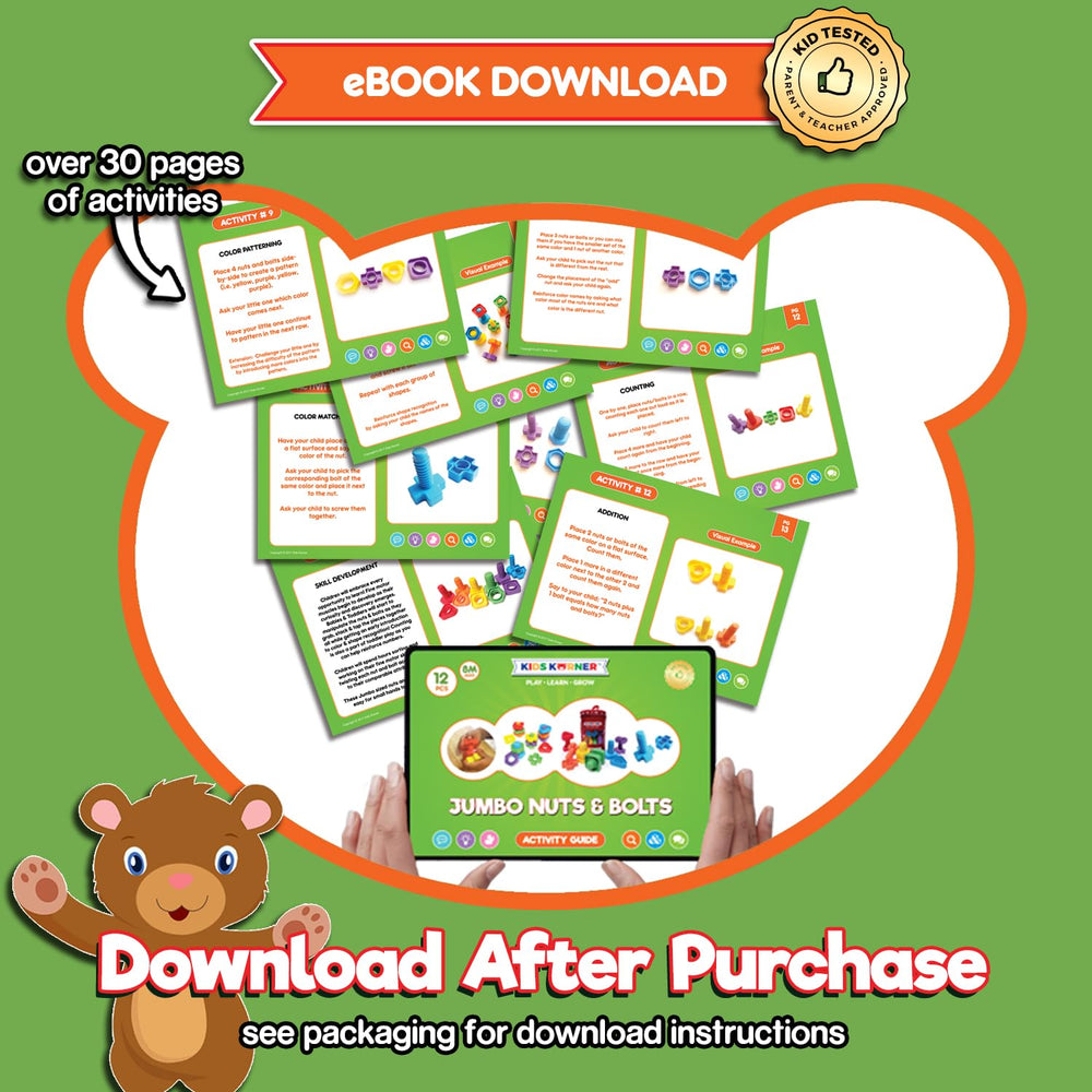 Kids Korner Jumbo Nuts and Bolts educational eBook supports guided activities