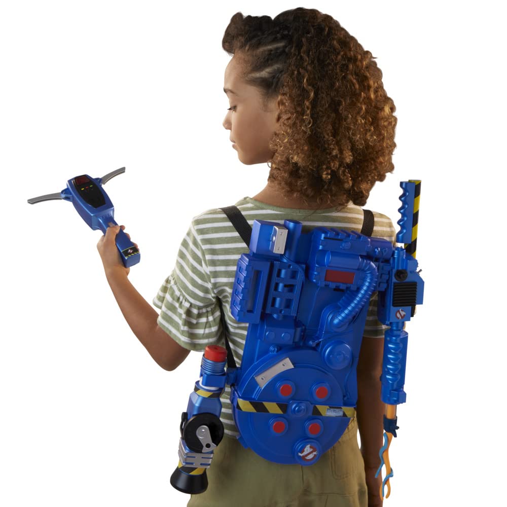 Child playing ghost busting image conveys immersive, imaginative adventures.