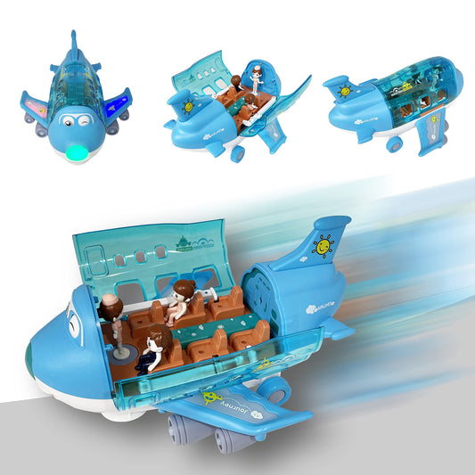 Kidsthrill airplane toy with bump go action for durable toddler play