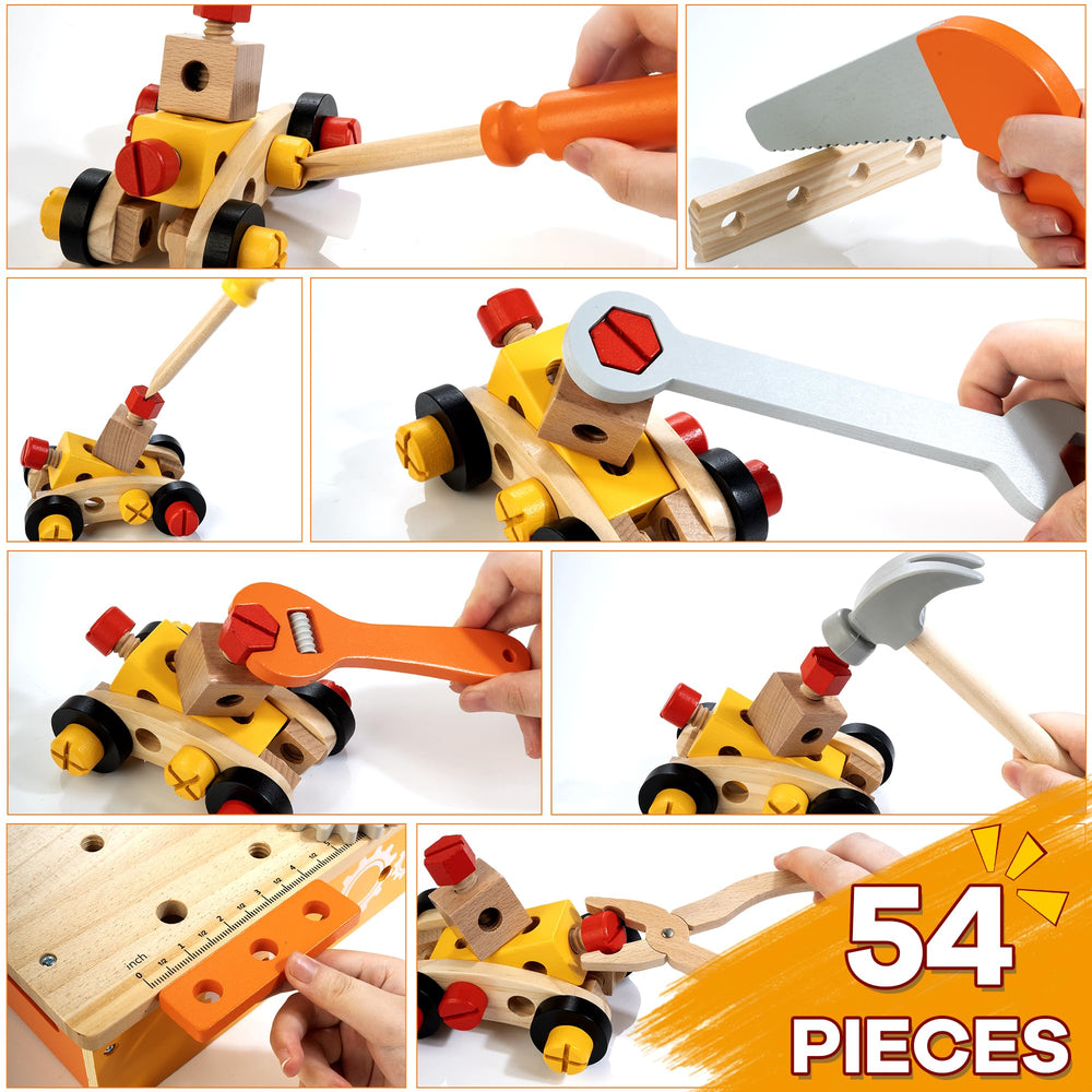 KIDWILL 54-piece accessory set enables varied pretend building.