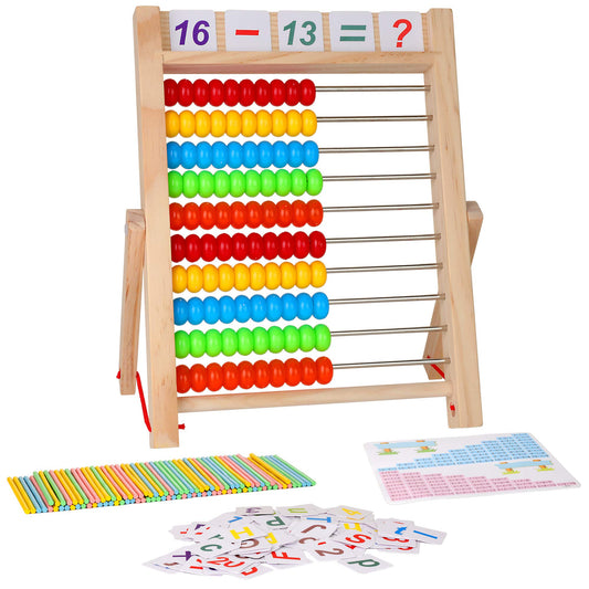 KIDWILL preschool abacus with vibrant 10-row beads for early counting practice.