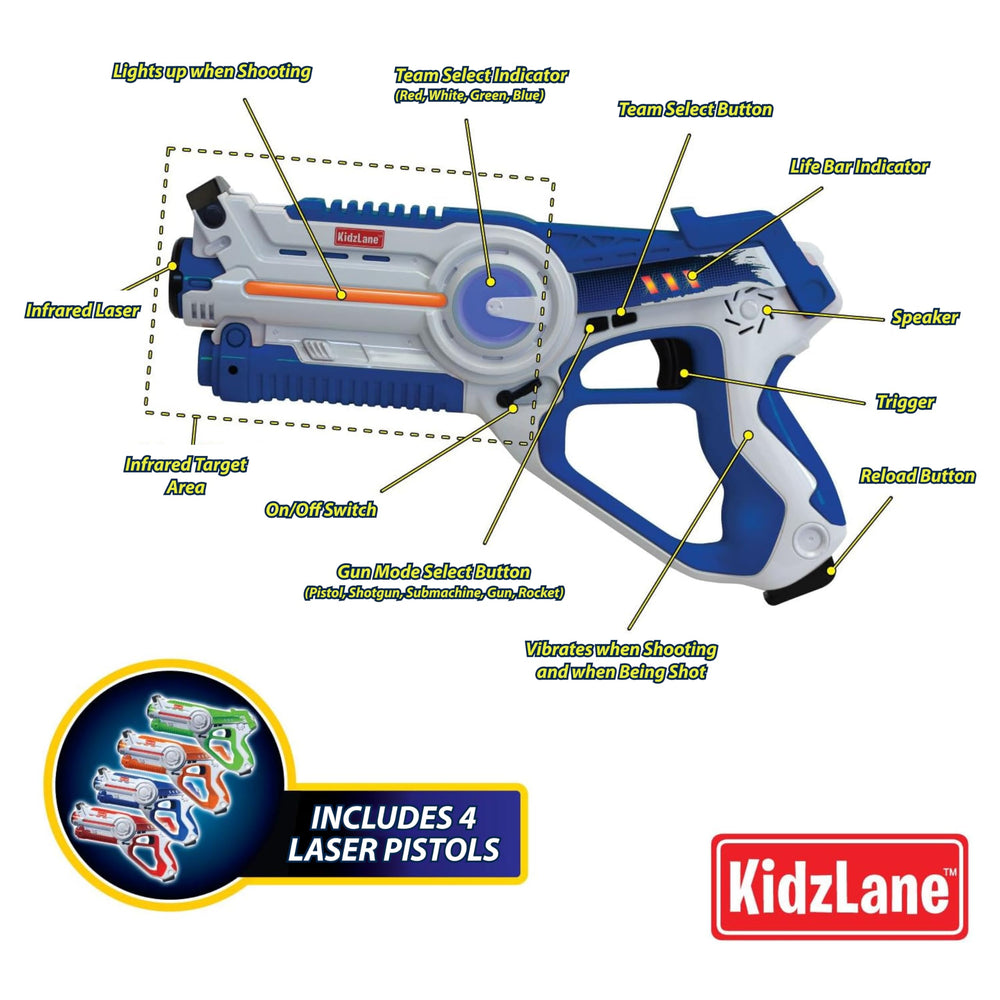 Kidzlane laser tag gun blue team, versatile indoor outdoor play