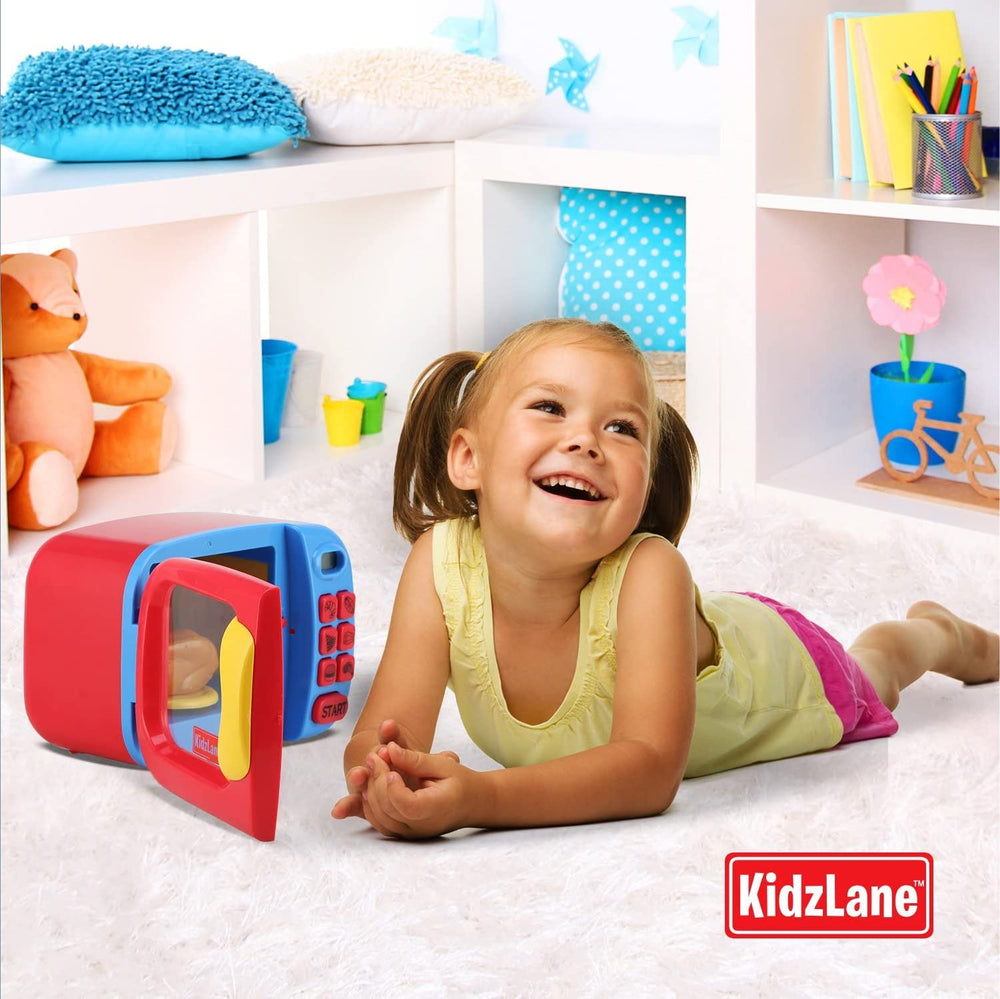 Kidzlane toy microwave timers show six settings for pretend meals