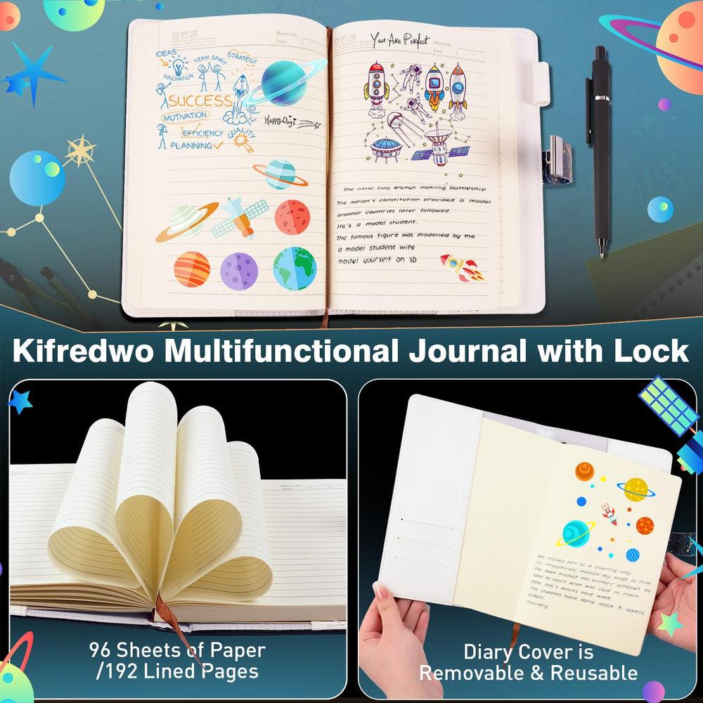 Kifredwo A5 locked journal for boys keeps secrets secure.