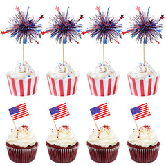 KIGEAPUEL American flag toothpicks enhance cupcakes with festive patriotism