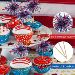 KIGEAPUEL cupcake topper display shows patriotic flair on treats