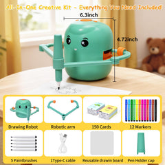 Kignao drawing robot kit with 150 cards supports step-by-step learning.
