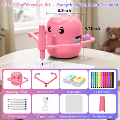 Kignao drawing robot step-by-step-guide, guiding young artists through easy sketches.