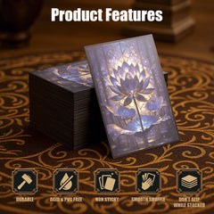 Kiiransr Stained Glass Lotus premium acid-free PVC-free material protects cards safely.
