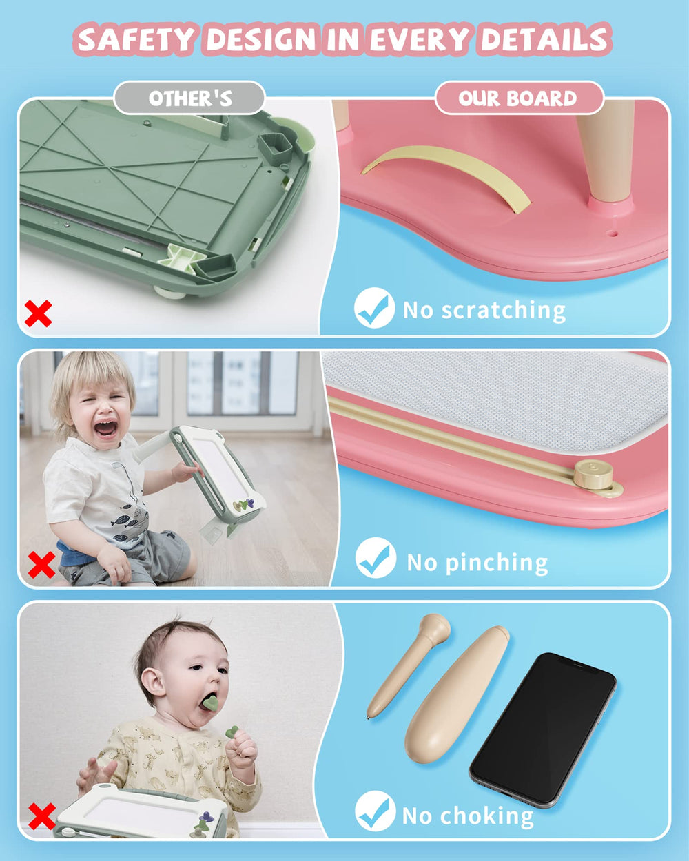 Kikapabi pink board with four color zones to inspire color exploration