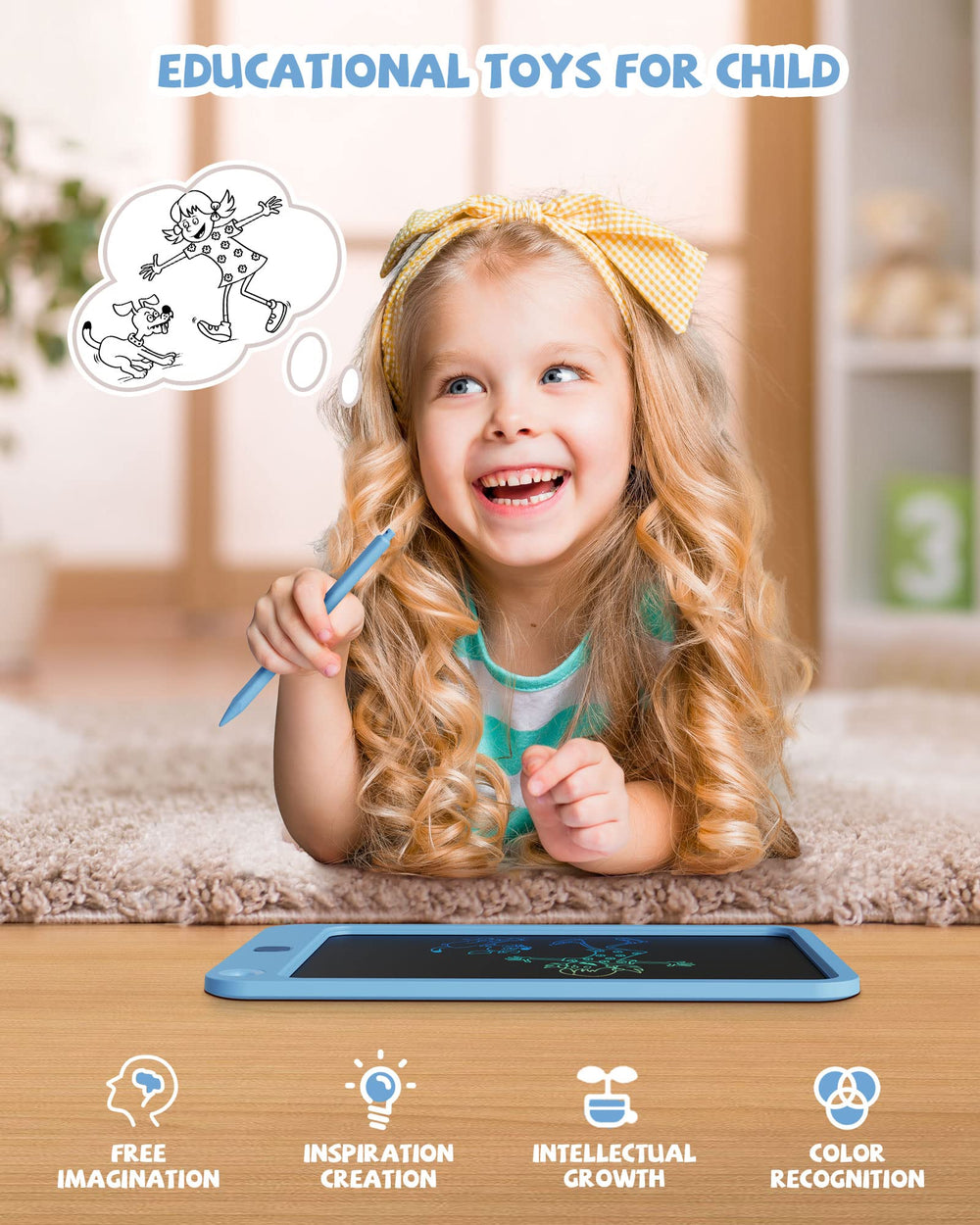 One-click erase and lock features on the Kikapabi doodle board