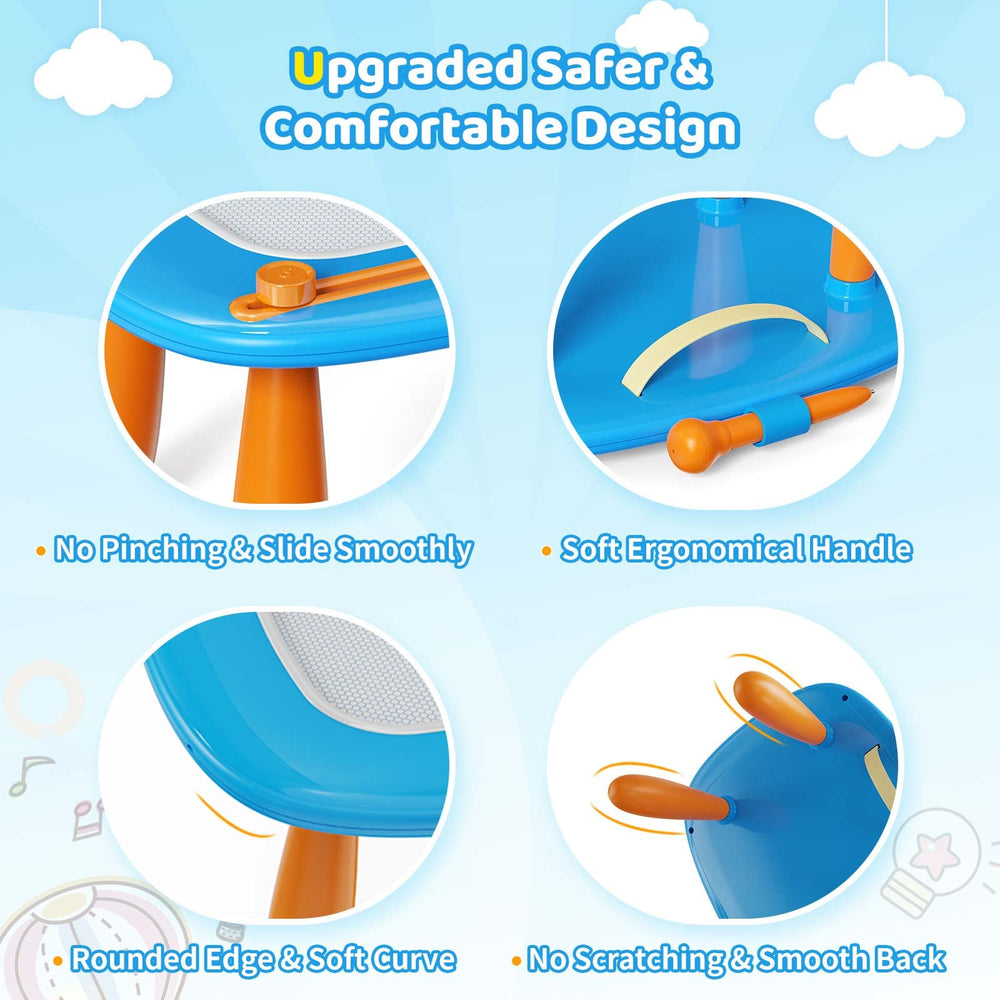 Kikidex drawing board legs adjustable height ensure comfort as kids grow.