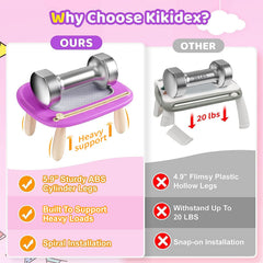 Kikidex toddler purple drawing board, side view, sturdy frame for active play.