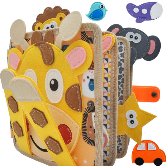 Kikiyaki Busy Book cover showcasing soft felt for safe, screen-free play.