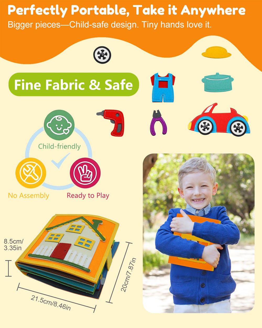 Kikiyaki Busy Book page kitchen play encourages hands-on learning during pretend meals